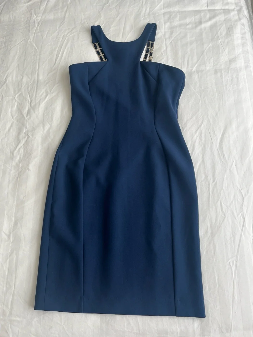 Versace collection Blue Halter Sheath Dress size 44 / size 10 - Picture 1 of 15